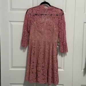Eliza J Bell Sleeve Lace Fit & Flare Dress